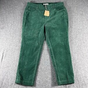 Boden Corduroy Canonbury Trousers Size US 12P Ankle Straight Leg Green Preppy